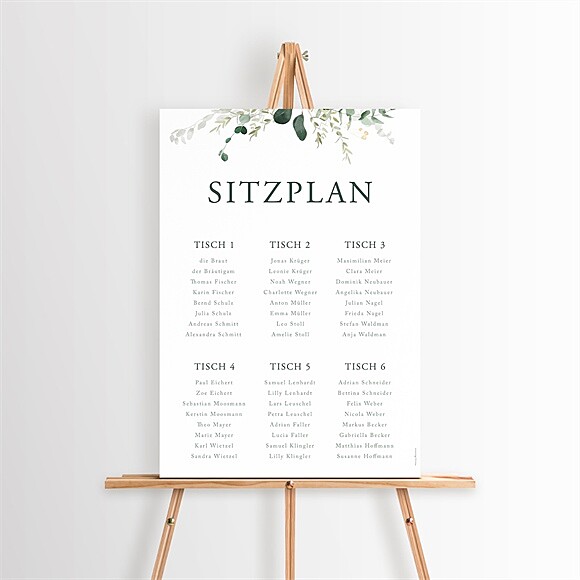 Sitzplan Hochzeit Eukalyptusblätter ref.N260300