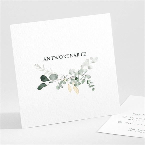 Antwortkarte Hochzeit Eukalyptusblätter ref.N301519