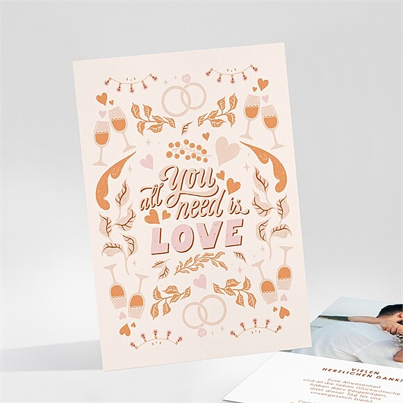 Dankeskarte Hochzeit Hippie ref.N251143