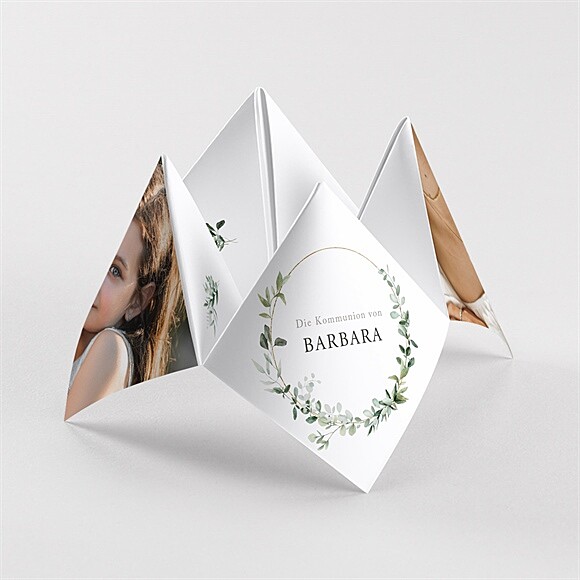 Einladung Kommunion Grüner Kranz - Origami ref.N330174