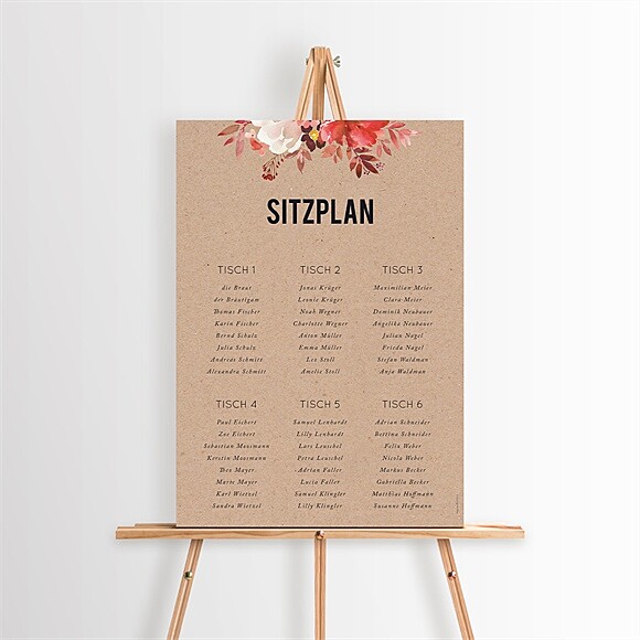 Sitzplan Hochzeit Floral ref.N260418
