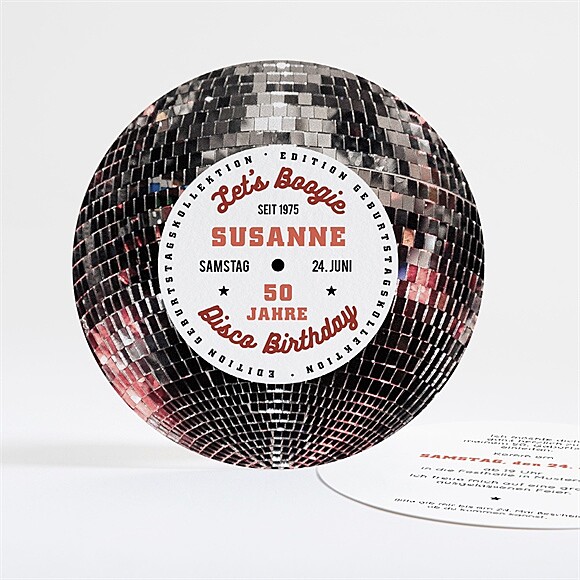 Geburtstagseinladung Discokugel 50 Jahre ref.N321286