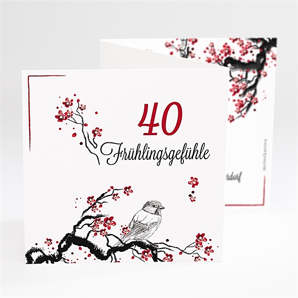 Geburtstagseinladung 40 Frühlingsgefühle - Quer ref.N81038