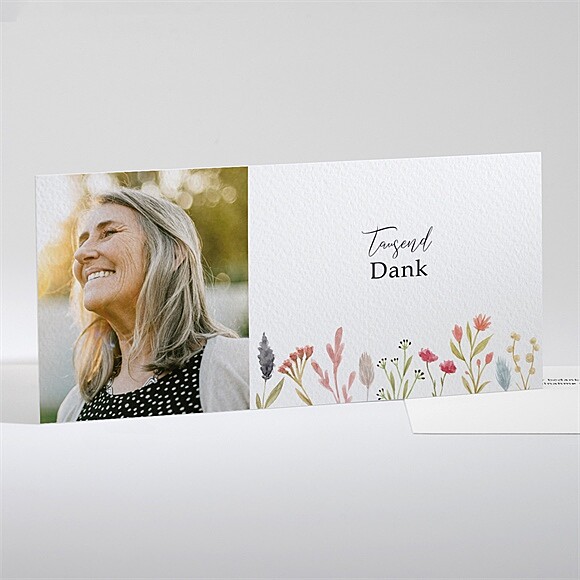 Trauerdanksagung Zarte Blumen - Querformat ref.N131171