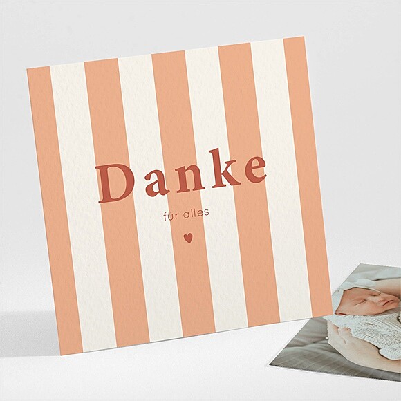 Dankeskarte Geburt Streifen ref.N301661