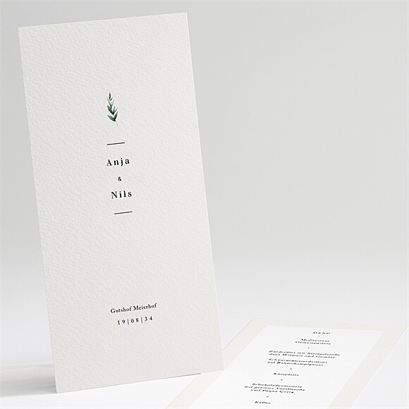 Menükarte Hochzeit Smaragdgrün ref.N221288
