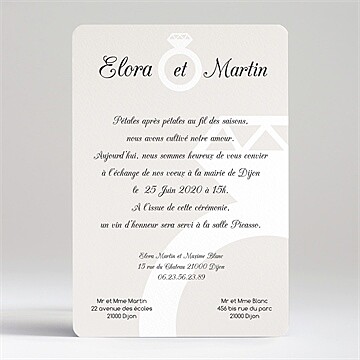 Faire-part mariage annonce originale et vintage - Dos du faire-part