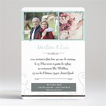 Invitation anniversaire de mariage création originale - Dos de la carte