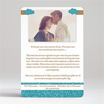 Invitation anniversaire de mariage notre tandem - Dos de la carte
