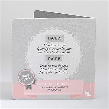 Faire-part naissance une petite star est née - Dos du faire-part