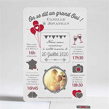 Faire-part mariage photo couleurs vintage