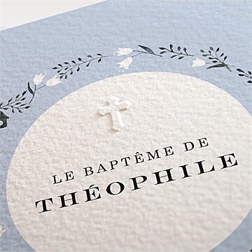 Faire-part de baptême annonce en relief - Détail du faire-part
