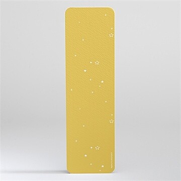 Signet baptême jaune tendance - Dos du marque page