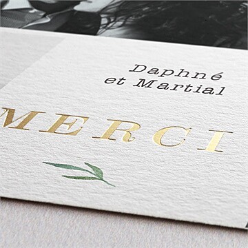 Remerciement mariage oui ! dorure - Marquage à chaud OR