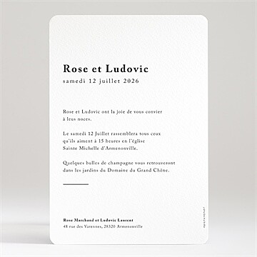 Faire-part mariage mon roc - Dos du faire-part
