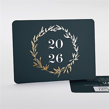 Carte de voeux feuille d'or