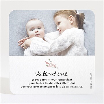 Remerciement naissance poésie - Dos de la carte