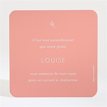 Remerciement naissance instants de vie - Dos de la carte