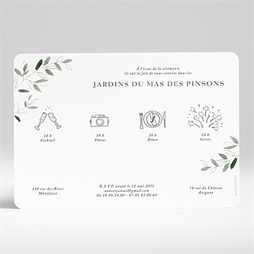 Faire-part mariage la belle histoire - Dos du faire-part