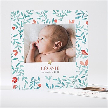 Faire-part naissance gentil coquelicot dorure