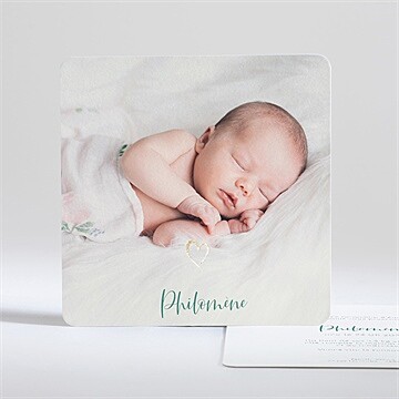 Faire-part naissance tendre signature dorure