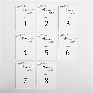 Numéro de table mariage branche d'amour - Vue d'ensemble