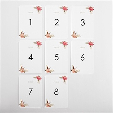 Numéro de table mariage en délicatesse - Vue d'ensemble