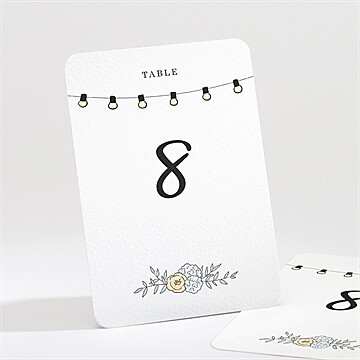 Numéro de table mariage guinguette