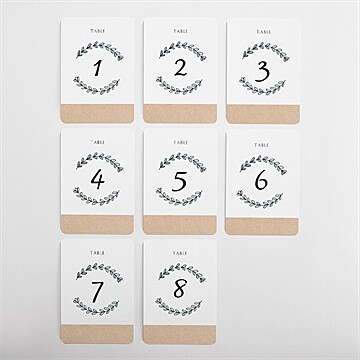 Numéro de table mariage avec programme - Vue d'ensemble