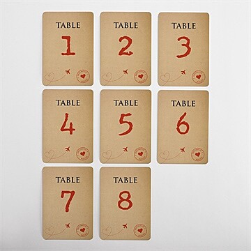 Numéro de table mariage passeport vintage - Vue d'ensemble