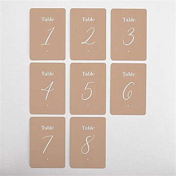 Numéro de table mariage engagés - Vue d'ensemble