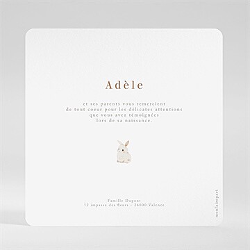 Remerciement naissance noël - Dos de la carte