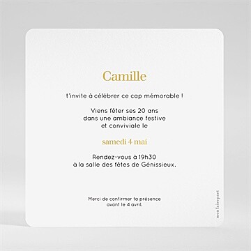 Invitation anniversaire photo - Dos de l'invitation