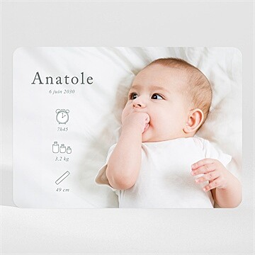 Faire-part naissance adorables pictos magnet