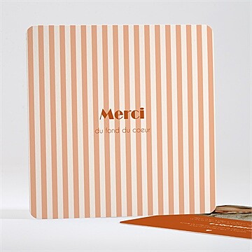 Remerciement naissance rayures terracotta