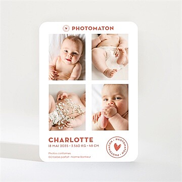 Faire-part naissance cabine photomaton - Mise en situation