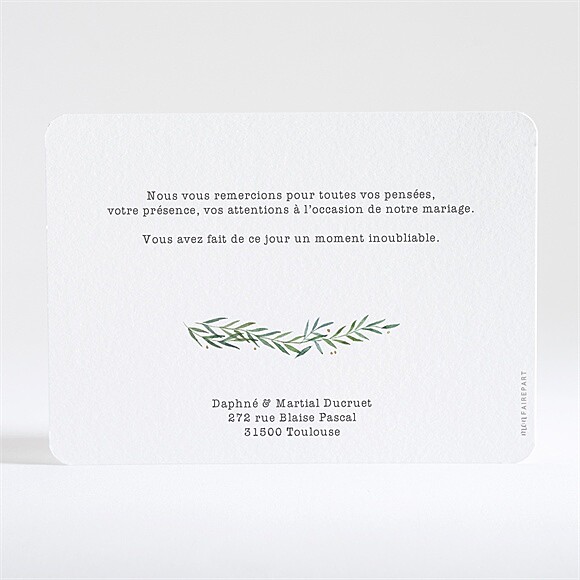 Dos de la carte