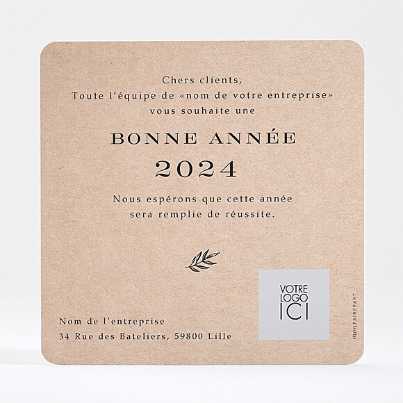Dos de la carte