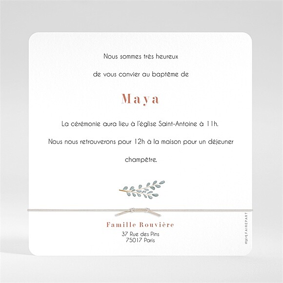 Dos du faire-part