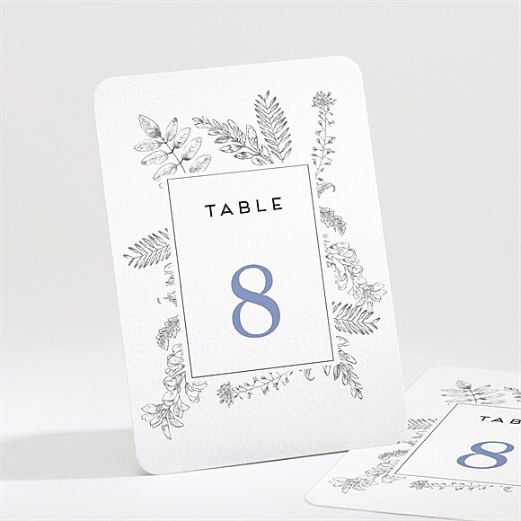 Numéro de table mariage Gravure florale réf.N211501