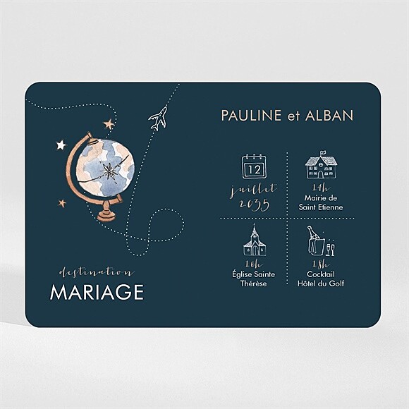Faire-part mariage Notre Passeport Magnet réf.N110212