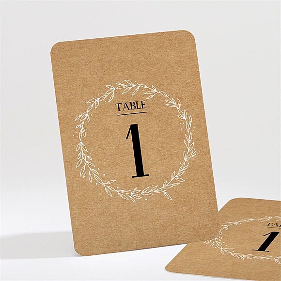 Numéro de table mariage Kraft champêtre réf.N211445