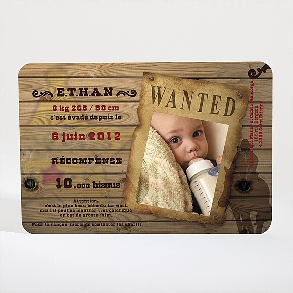 Faire-part naissance Wanted ! Magnet réf.N110219