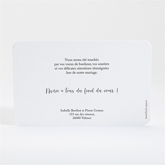 Dos de la carte