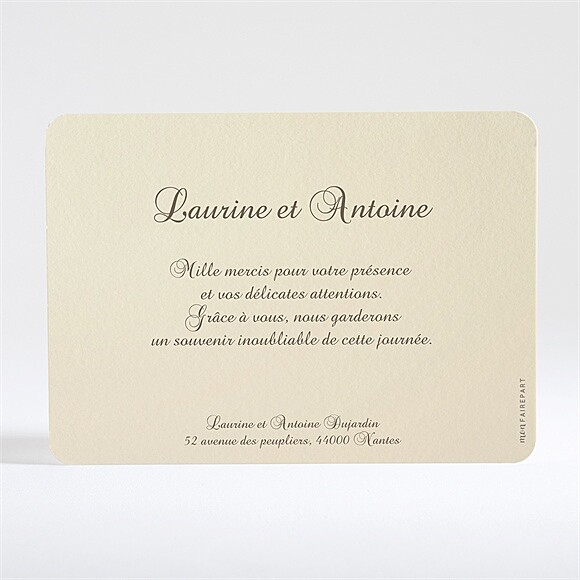 Dos de la carte