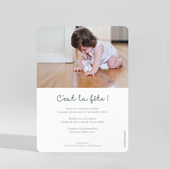 Carte Invitation Anniversaire, Premier Anniversaire, Lapin Doudou, Papeterie Personnalisée, Fête, Pastel - France