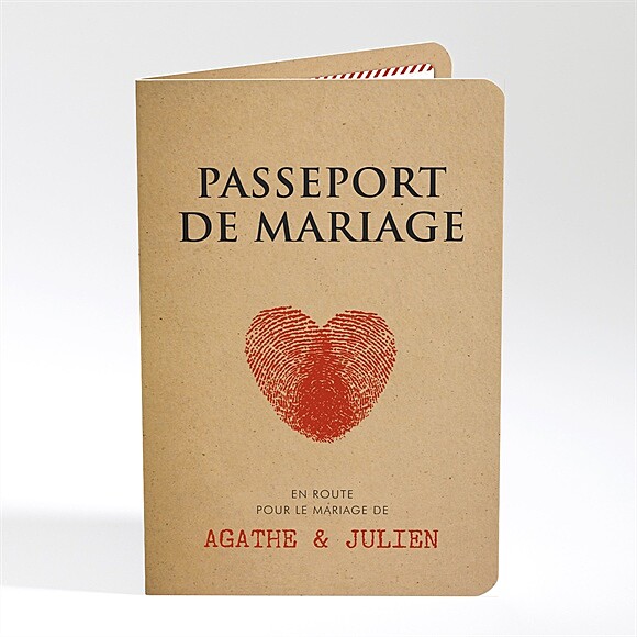 Faire-part mariage Passeport Vintage réf.N401893