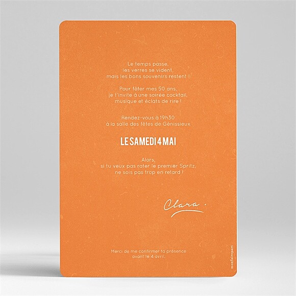 Dos de l'invitation