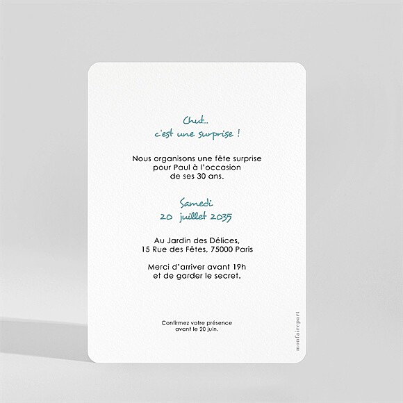 Dos de l'invitation