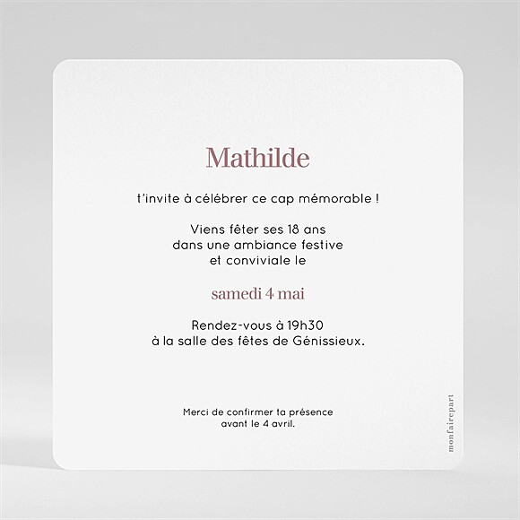 Dos de l'invitation